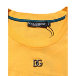 Dolce & Gabbana Yellow Secret Graden Floral Cotton CrewNeck T-shirt with logo details on tag