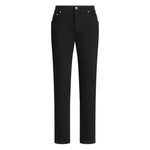 Black Dolce & Gabbana five pockets logo plaque Denim cotton jeans with front button fastening and classic belt loops.