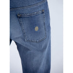 Close-up of back pocket on Don The Fuller Blue Cotton Men Jeans, showcasing classic design and premium Italian craftsmanship.