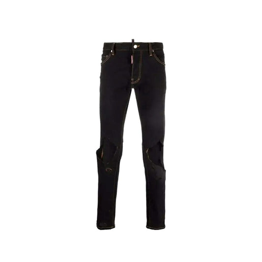 Dsquared² Black Cotton Slim Fit Jeans