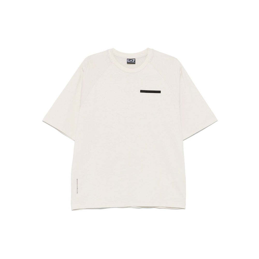 EA7 T-shirts and Polos Beige Topwear