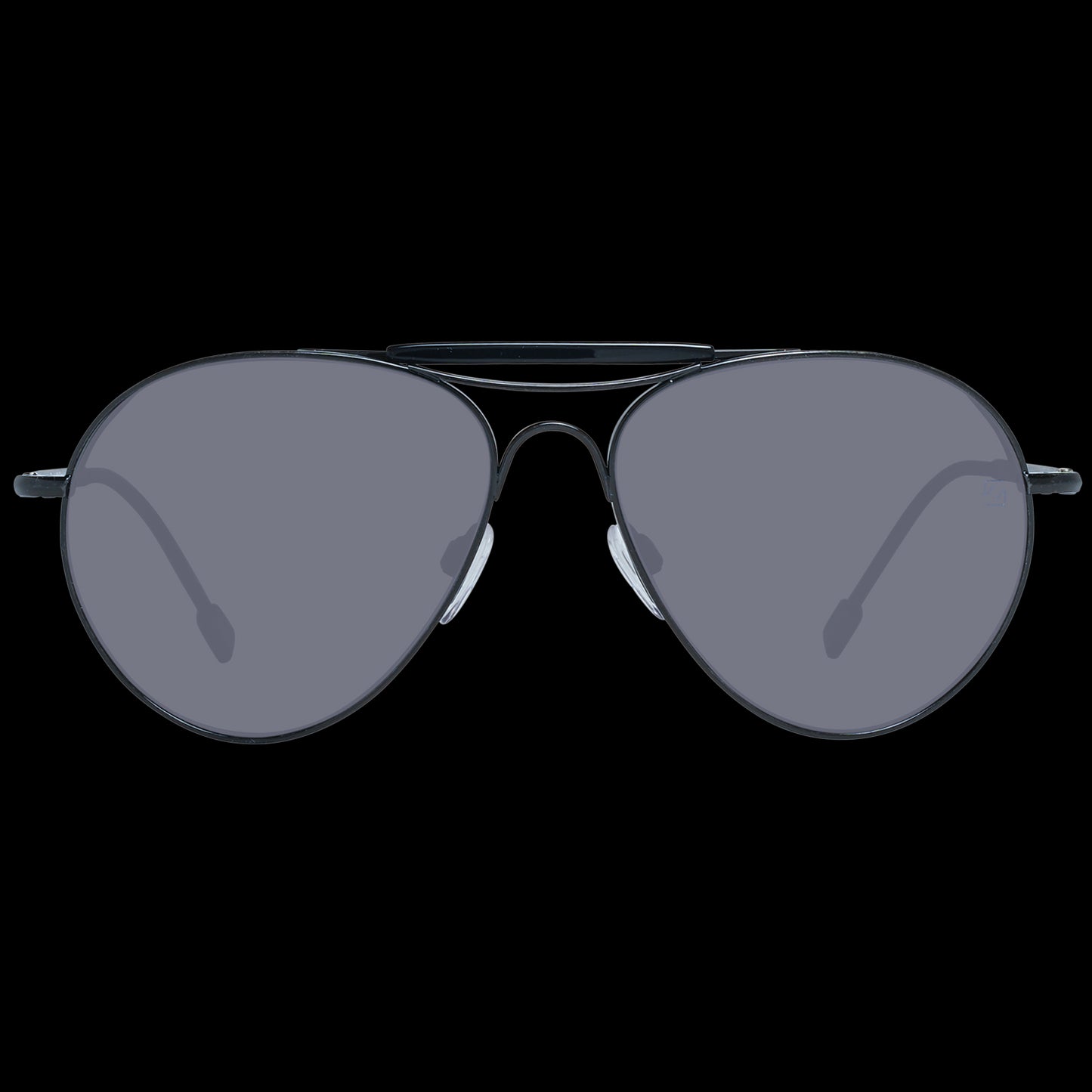 ERMENEGILDO ZEGNA MOD. ZC0020 02A57 stylish sunglasses for men, aviator style with dark lenses and sleek black frame.