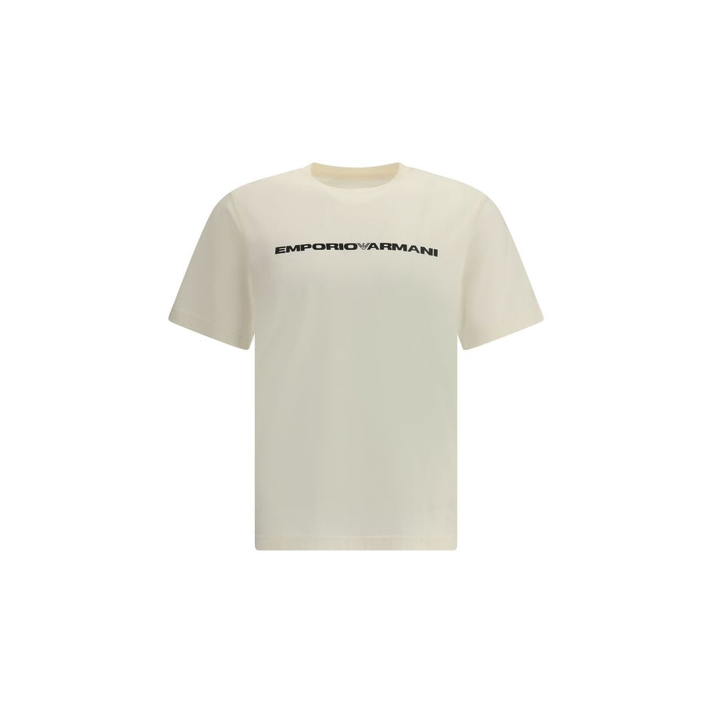 Emporio Armani Multicolor Cotton T-Shirt with logo on front, ribbed crew neck, 100% cotton, regular fit, versatile for everyday wear.