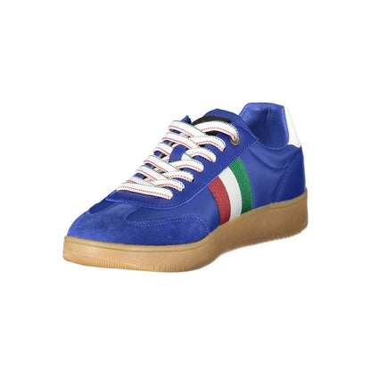 Esercito 1659 Blue Leather Men Sneaker in bluette aviation hue with contrasting details and logo