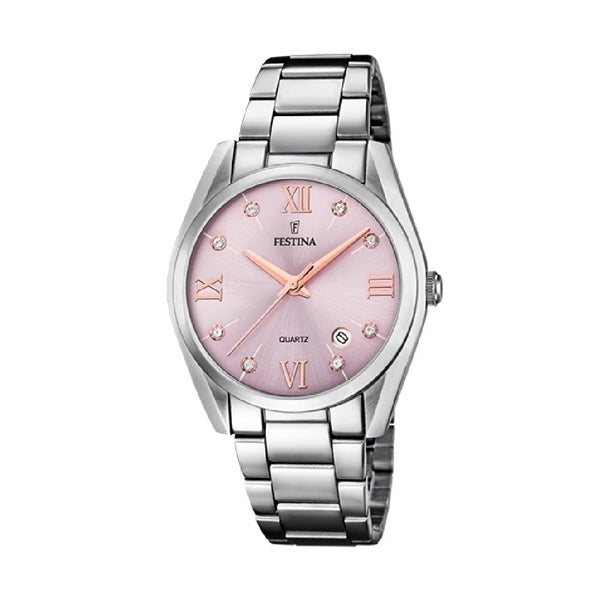 FESTINA WATCHES Mod. F16790/D with pink dial and silver bracelet