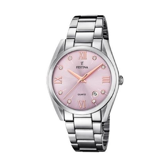 FESTINA WATCHES Mod. F16790/D with pink dial and silver bracelet
