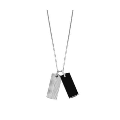 Silver and black pendant necklace from FOSSIL JEWELS JEWELRY Mod. JF04565040 collection.