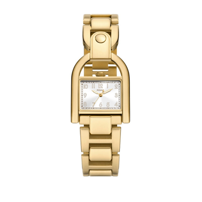 FOSSIL Mod. HARWELL ladies wristwatch with 28 mm case, gold-tone bracelet, presented in official packaging box.