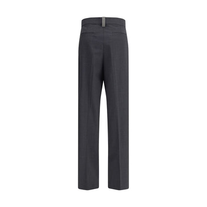 Fabiana Filippi Gray Fleece Wool Casual Pants back view