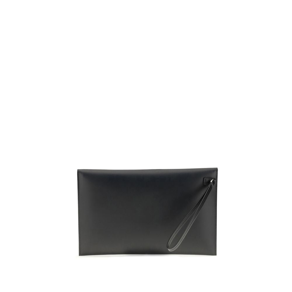 Fendi Black Leather Clutch Bag