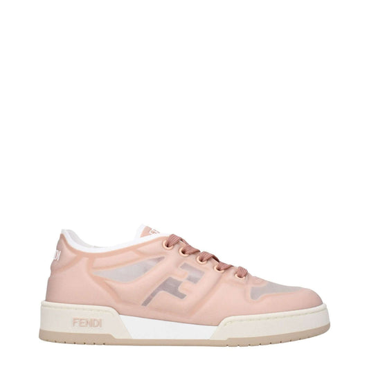 Fendi Pink Fibres Sneakers with logos, lace-up closure, and low rubber sole in pink and blossom accents. Style: Casual. MPN: 8E8415AN7KF1KO7.