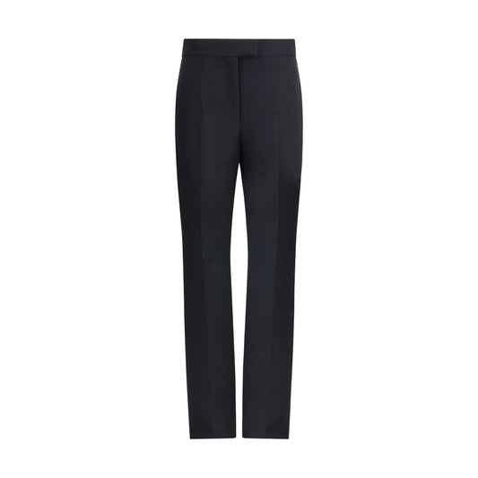 Ferragamo Tailored Pants with straight front pleat pattern, perfect fit, and practical welt pockets, embodying elegance and style for AW25.