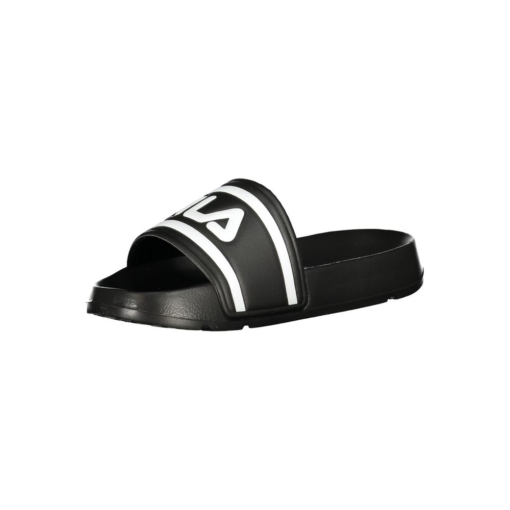 Fila Black Polyethylene Women Sandal with logo, sporty-chic design, and sleek black color, ideal for casual style with comfort.