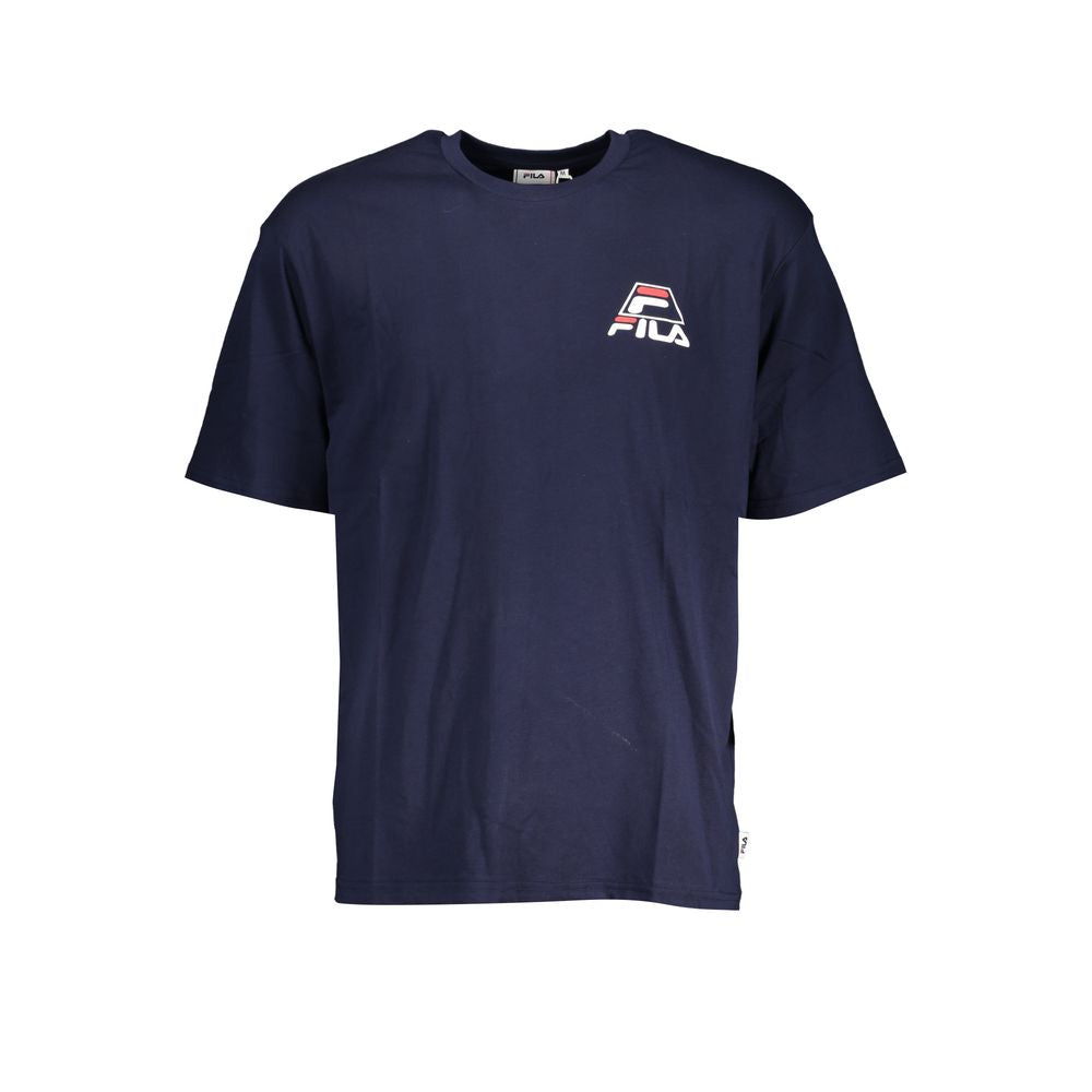 Fila Blue Cotton T-Shirt with short sleeves, crew neck, and logo print - Liberec style