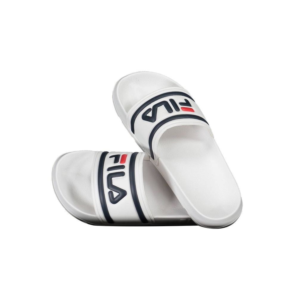 Fila White Polyethylene Women Sandal with logo, trendy and comfortable for fashion-forward style.