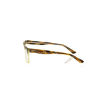 Frankie Morello Brown Acetate Unisex Frame side view showing Havana upper profile and transparent design.