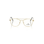 Frankie Morello Gold Metallic Unisex Frame Eyeglasses in aviator style with sleek design, ideal for fashion-forward individuals.