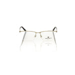 Frankie Morello Gold Metallic Unisex Frame eyeglasses with Havana temples, expertly crafted for a bold and sophisticated style.