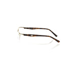 Side view of Frankie Morello Gold Metallic Unisex Frame with Havana temples, showcasing luxury Italian craftsmanship.