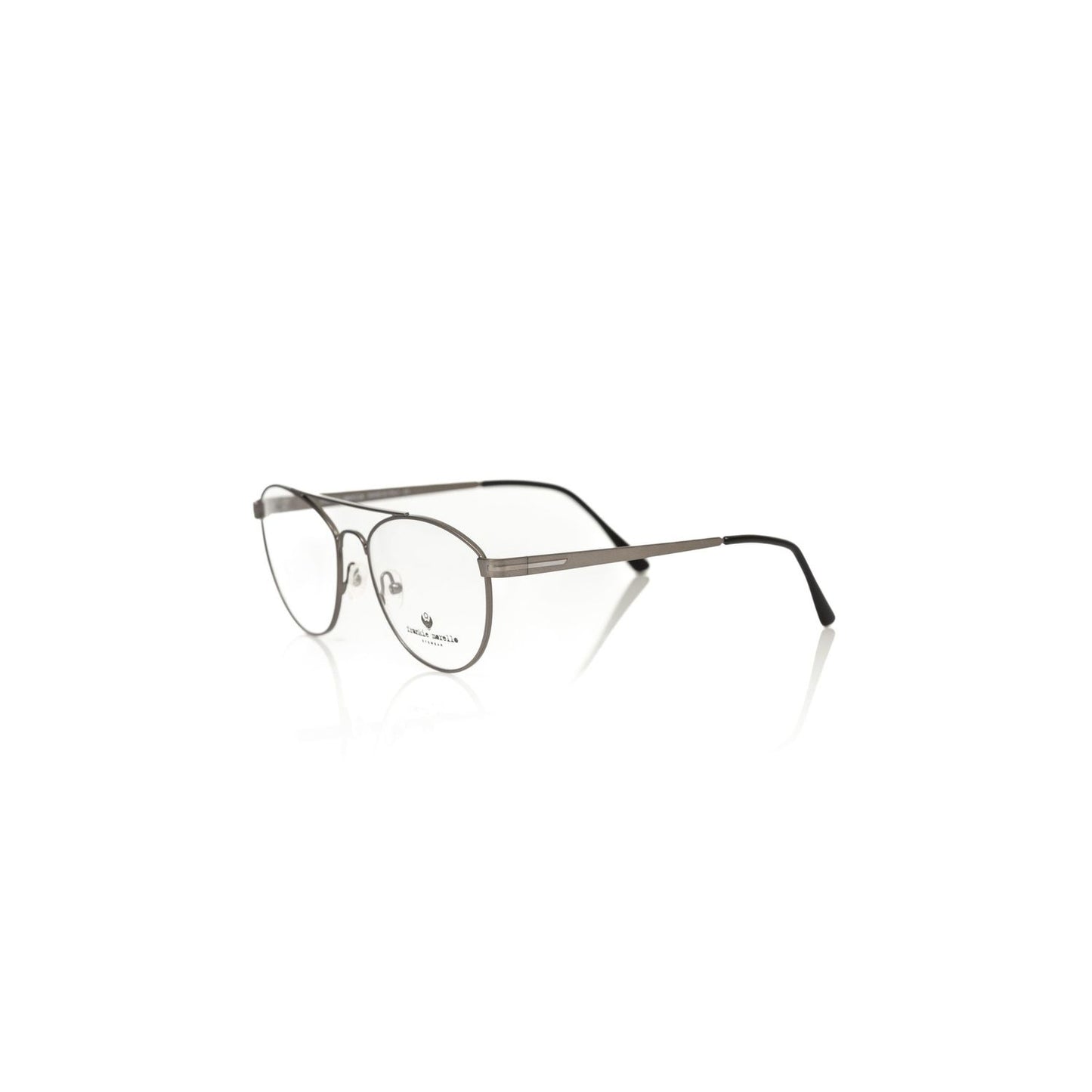 Frankie Morello Gray Metallic Unisex Frame eyeglasses with sleek metal design.