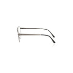 Side view of Frankie Morello Gray Metallic Unisex Frame, showcasing sleek metal and gun barrel shaft, luxury eyewear crafted in Italy.