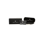 Packaging set for Frankie Morello Gray Metallic Unisex Frame with eyeglasses case and box