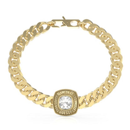 Gold bracelet of GUESS JEWELS JEWELRY Mod. JUMB01373JWYGS featuring a central crystal detail.