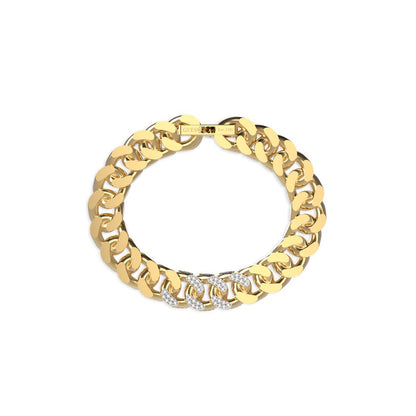GUESS JEWELS JEWELRY Mod. JUMB01380JWYGS - Gold chain bracelet with diamond accents