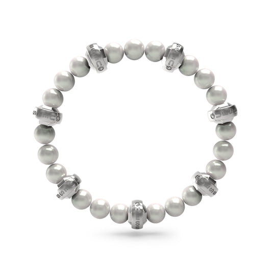 GUESS JEWELS JEWELRY Mod. JUMB04069JWSTWIT-U elegant pearl bracelet with metallic accents