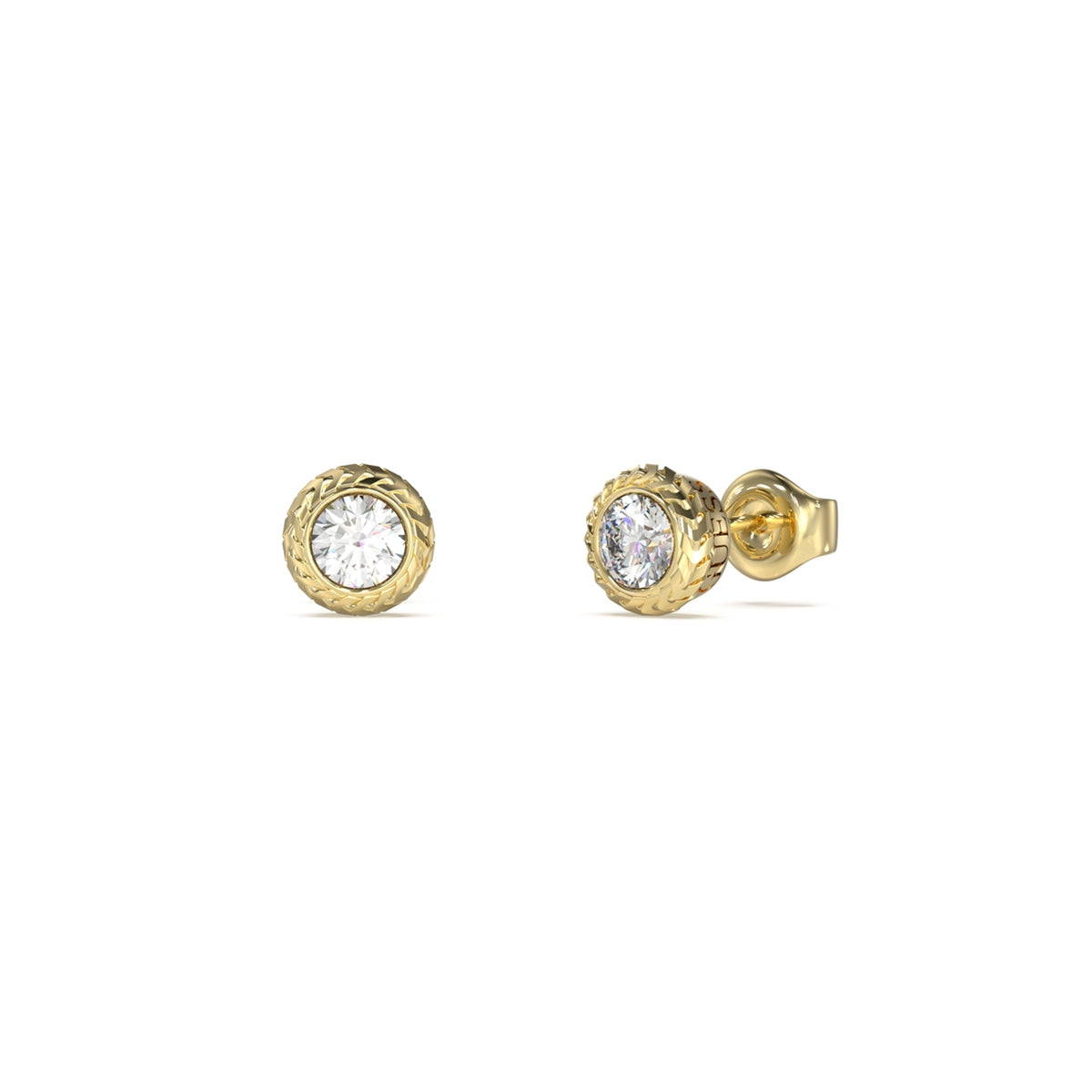 GUESS JEWELS JEWELRY Mod. JUME05022JWYGT-U gold earrings with clear stones