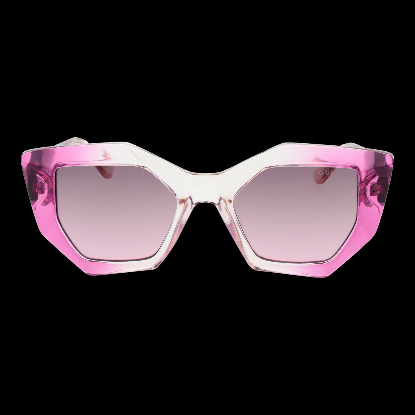 Pink sunglasses for ladies, model GUESS MOD. GU7897 5077T, with geometric frames providing a bold and stylish look.