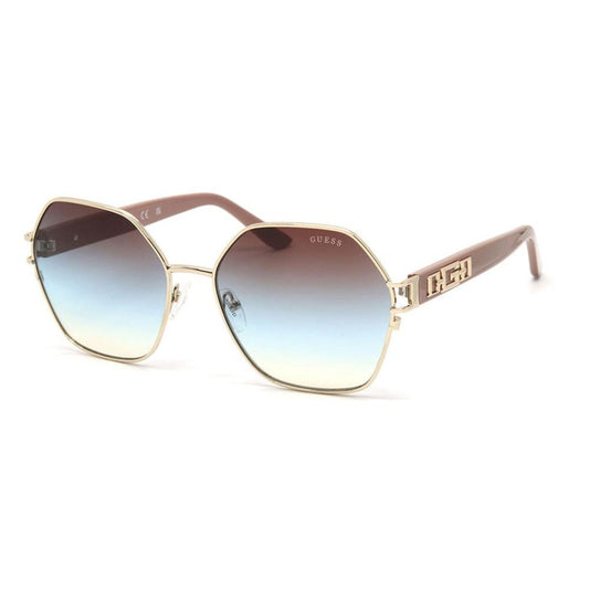 GUESS MOD. GU7913 unisex metal sunglasses in gold, gradient blue lenses