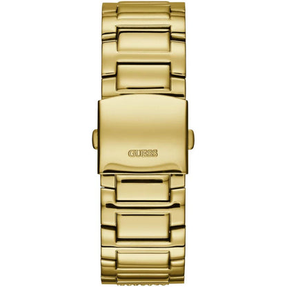 GUESS Mod. FRONTIER gold bracelet watch with stainless steel links.