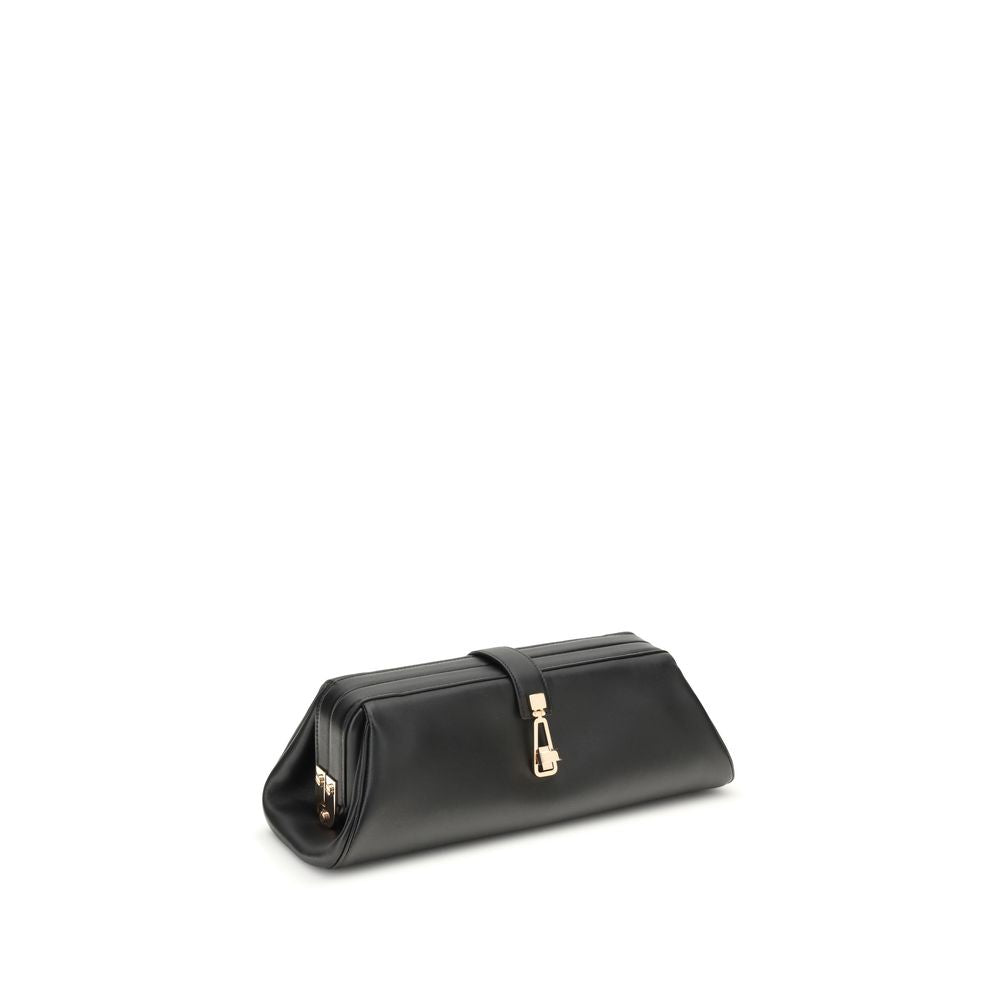 Gabriela Hearst Black Calf Leather Bos Taurus Clutch Bag
