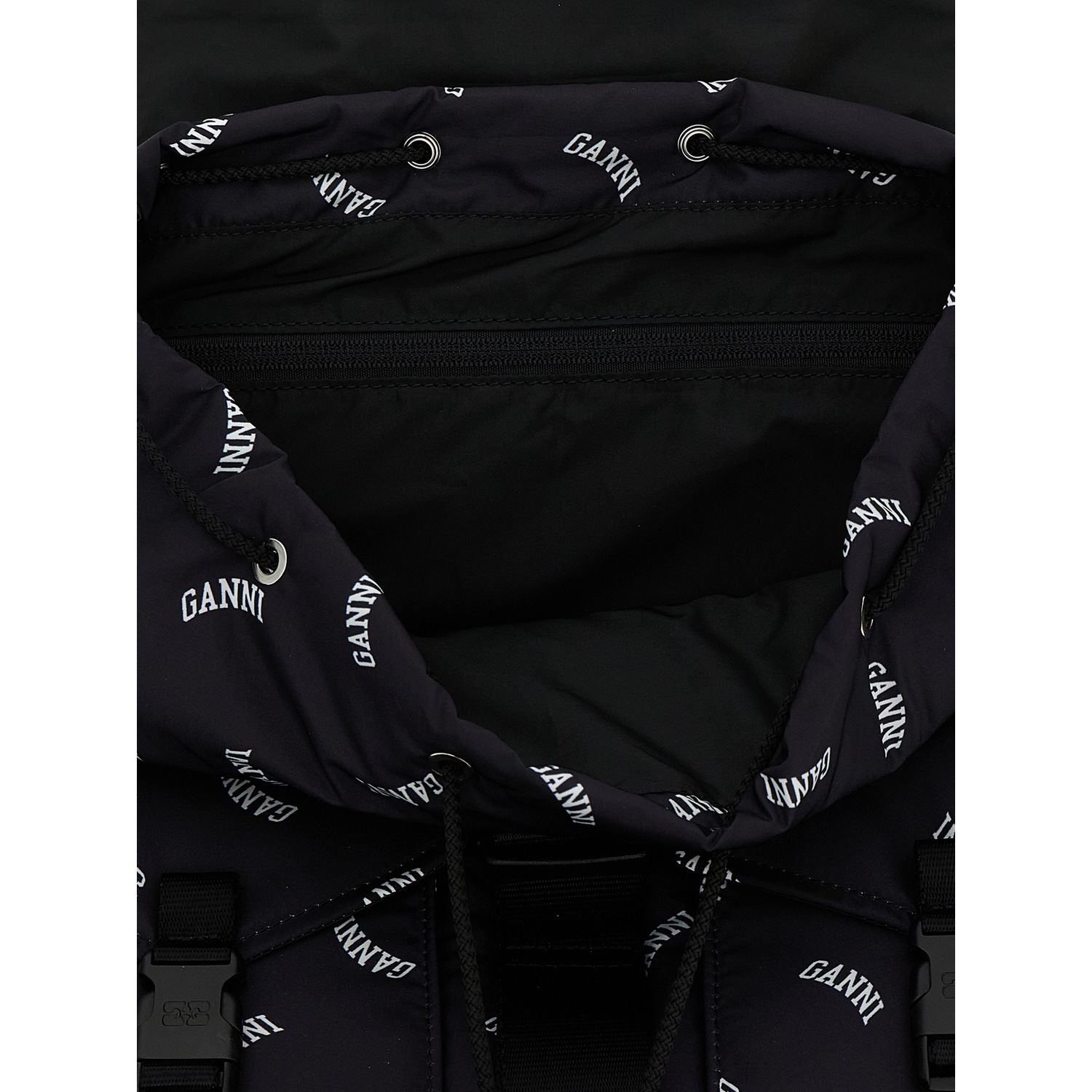 Ganni Black Polyester Backpack