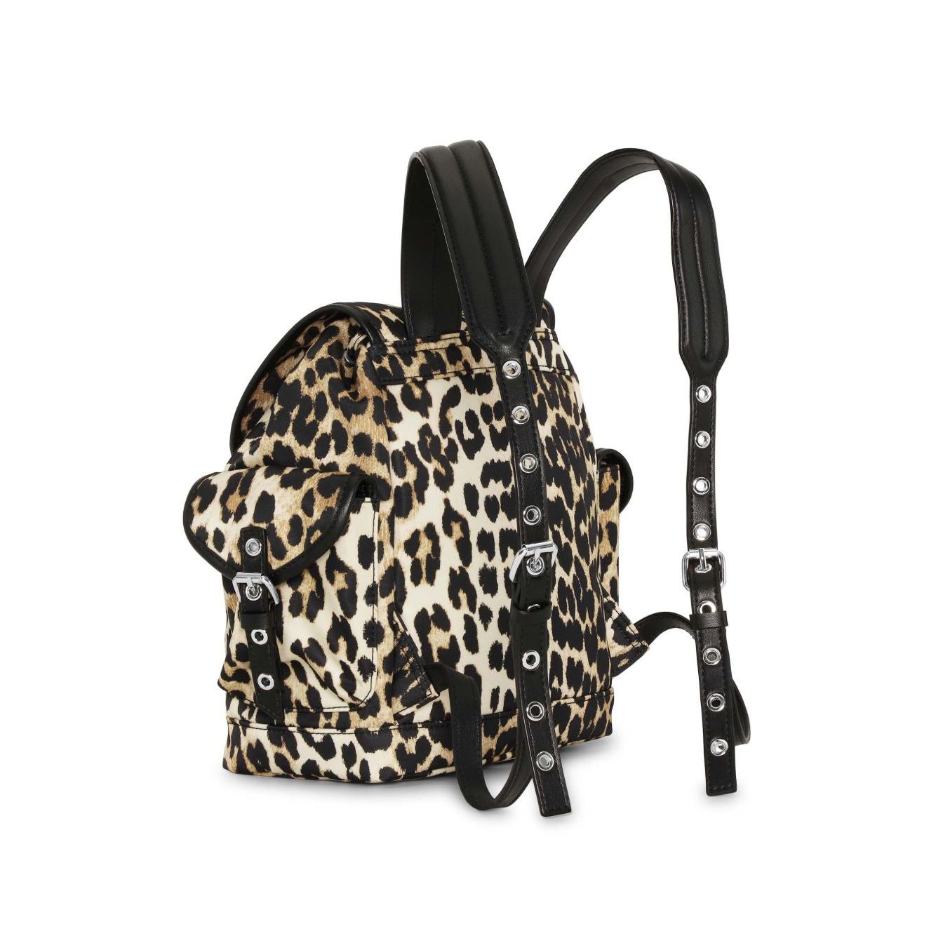 Ganni Leopard Small Nylon Bucky Backpack