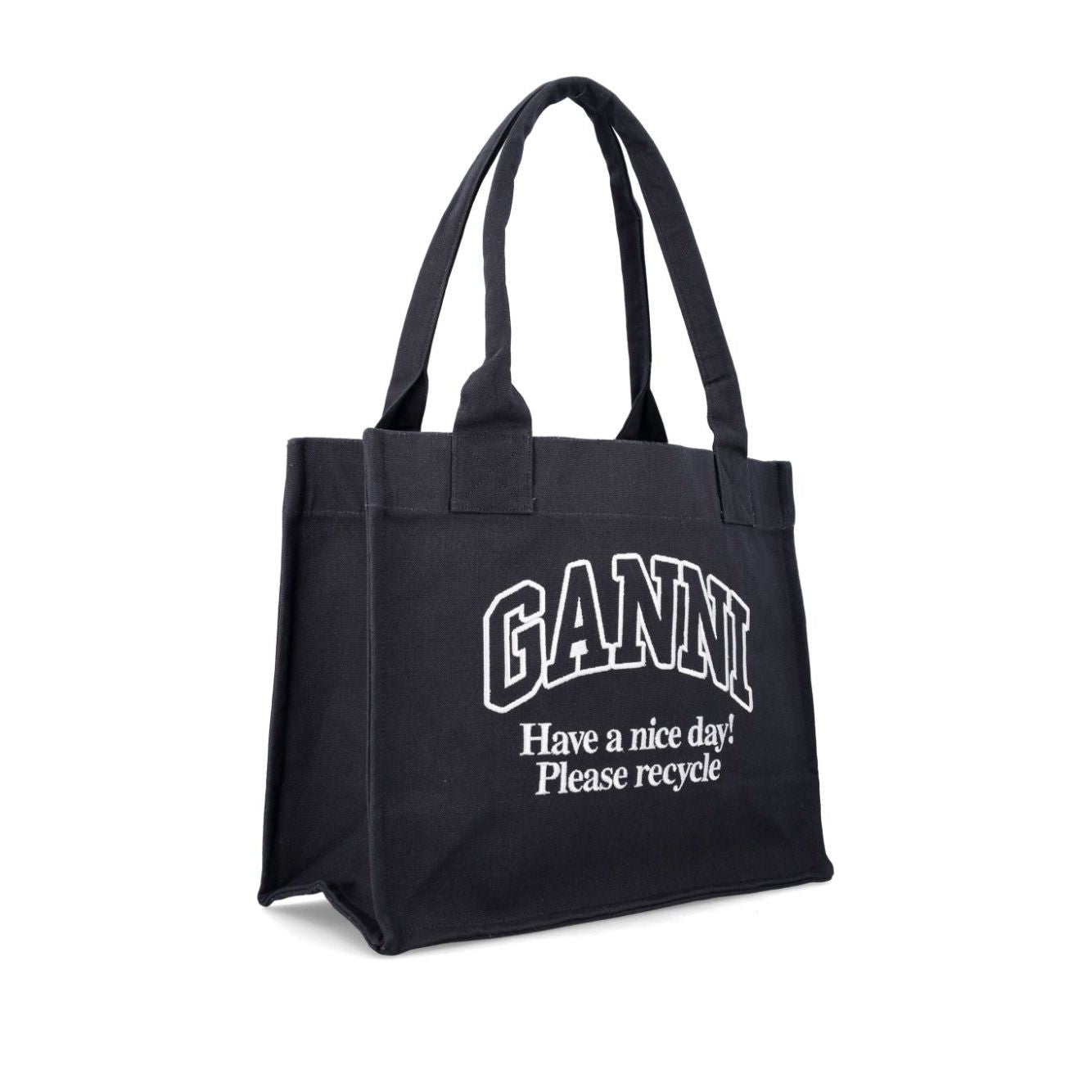 Ganni Organic cotton large tote bag