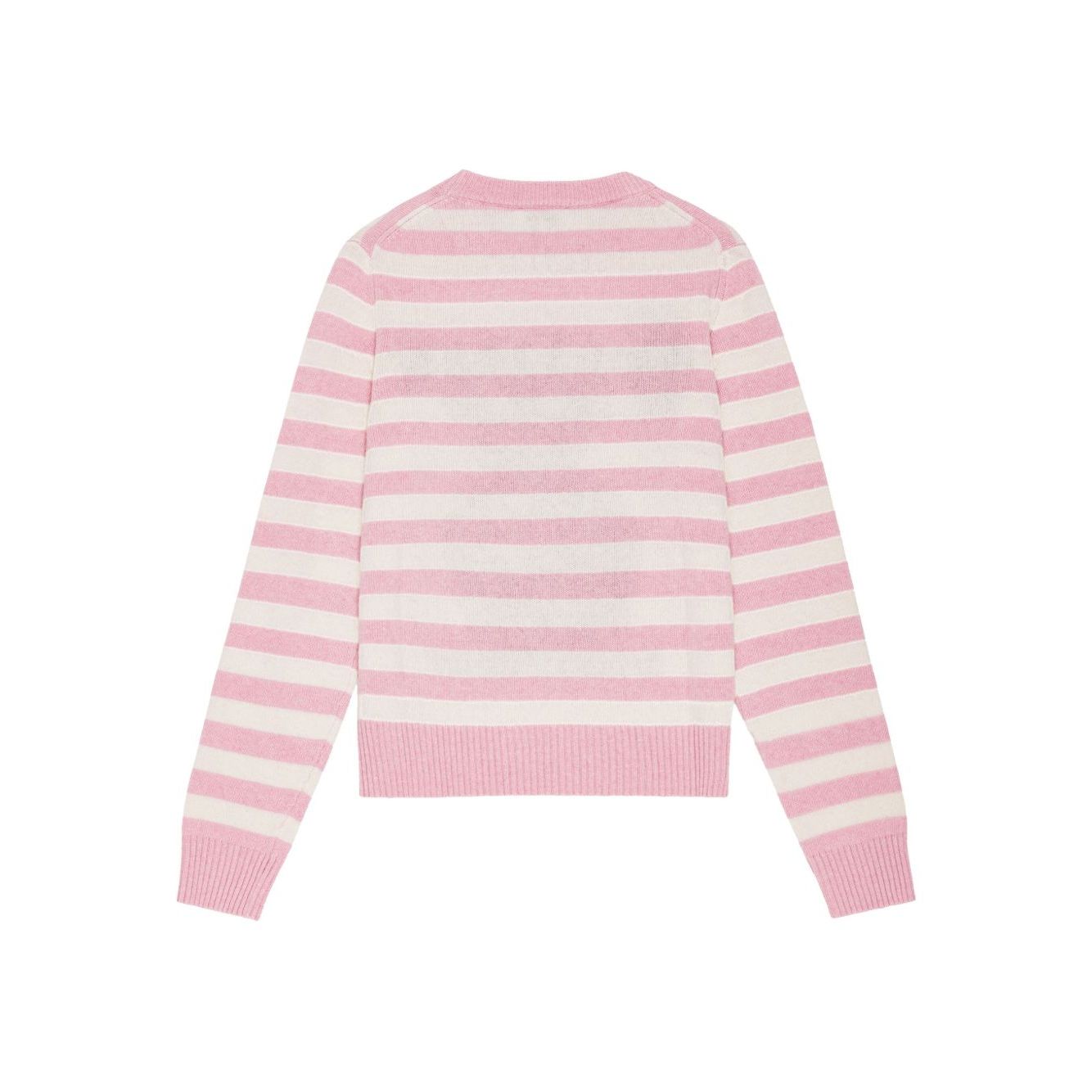 Ganni Striped Graphic Wool Bunny Jumper Topwear