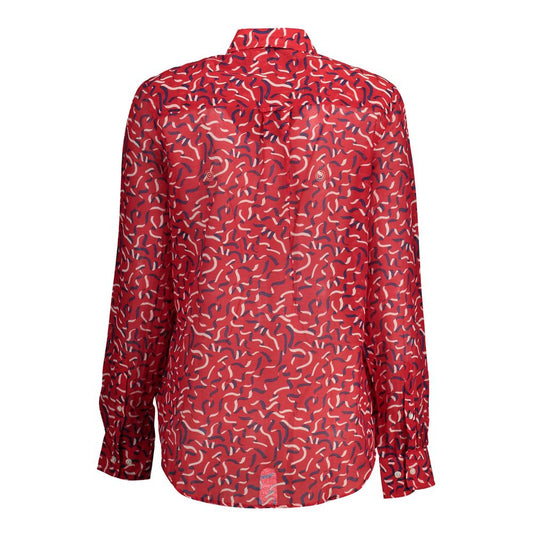 Gant Red Cotton Shirt with Italian collar, 2-button cuffs, and logo