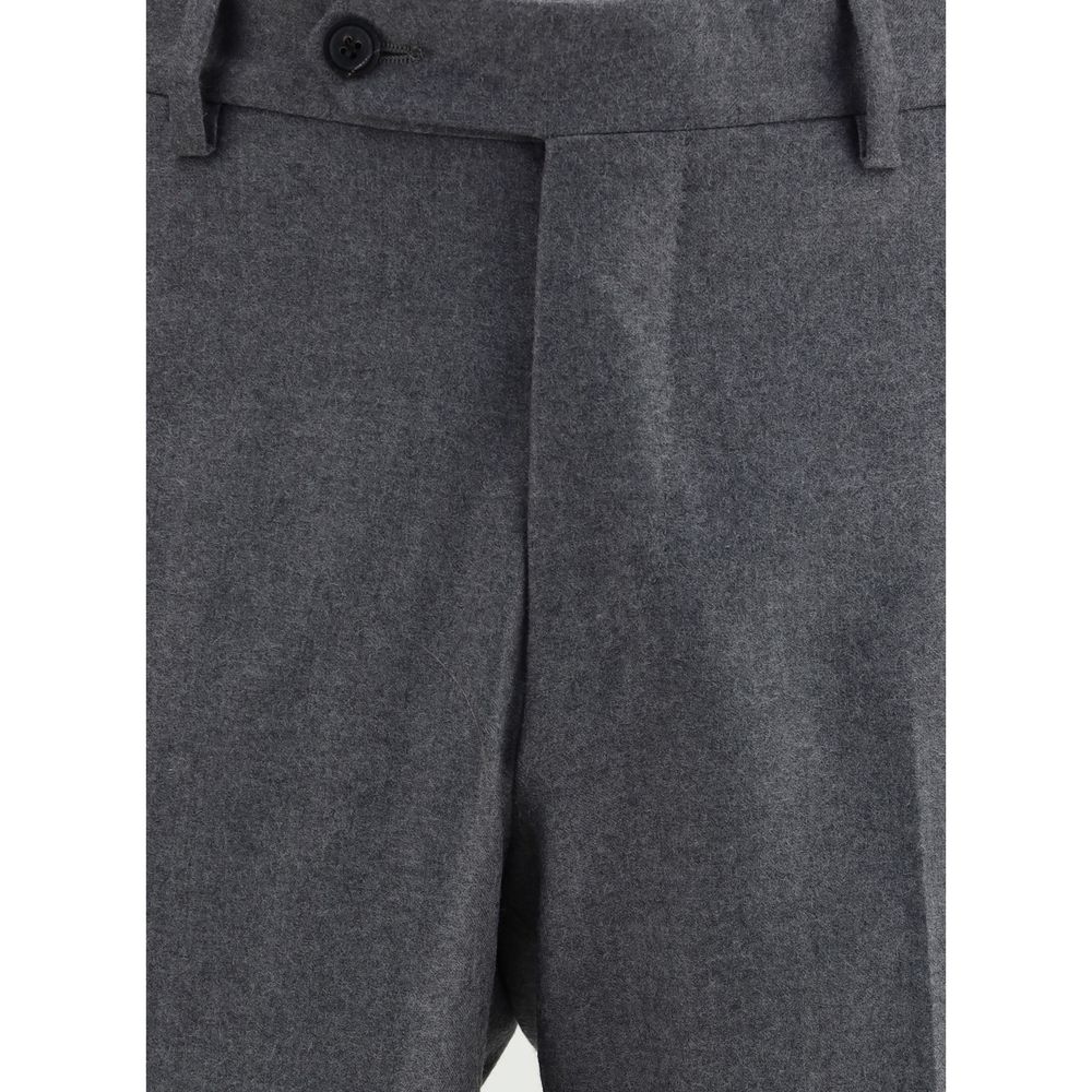 Germano Gray Fleece Wool Dress Pants