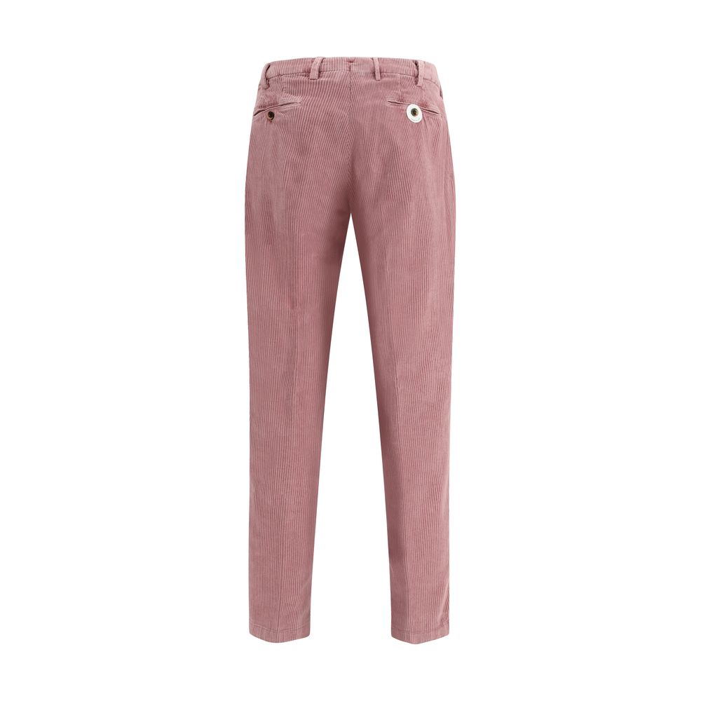 Germano Multicolor Cotton Casual Pants showing straight cut and elegant design for stylish comfort in AW25 season.