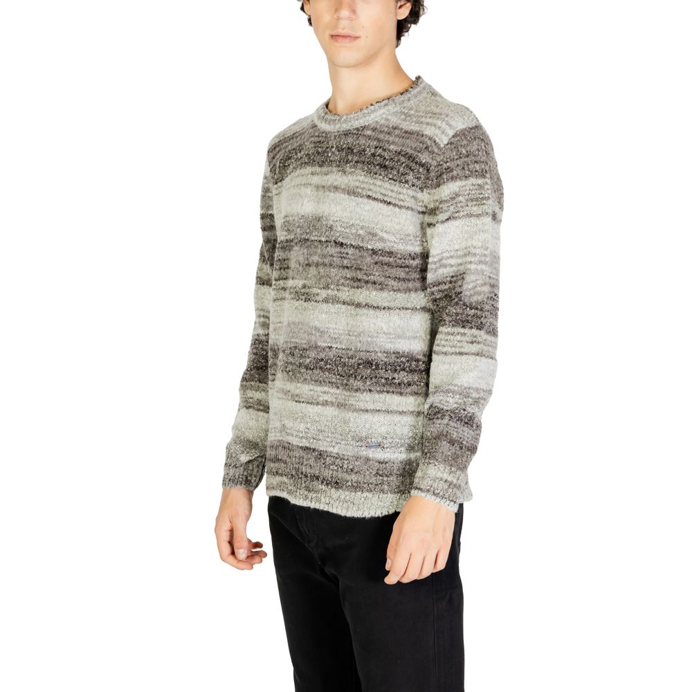 Gianni Lupo Gray Polyacrylic Sweater for Men - Fall/Winter Collection, 70% Polyacrylic, 30% Wool