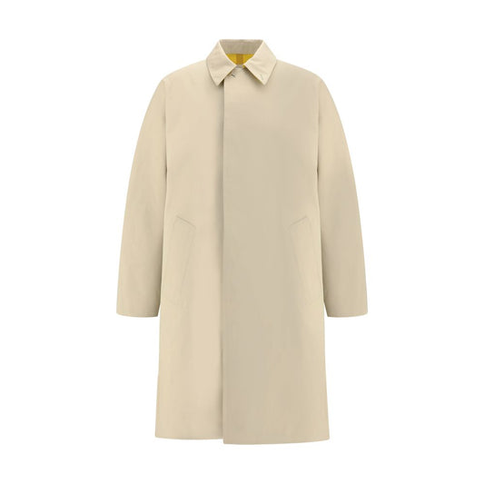 Givenchy Beige Cotton Trench Coat with classic collar, front button closure, and side pockets, designed for comfort and functionality.