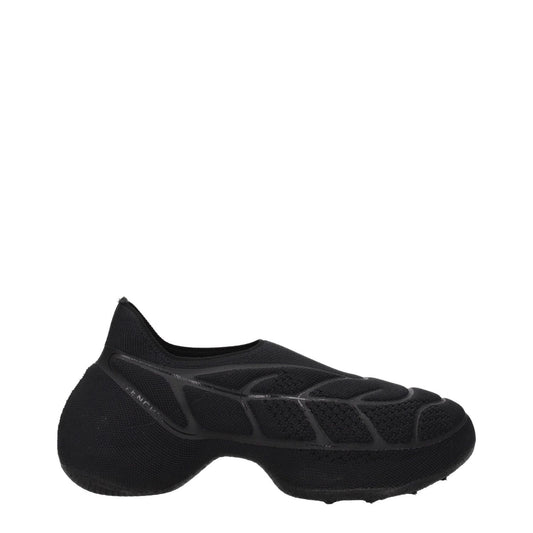Givenchy Black Fabric Slip-On Loafers with side logo, round toe, and mid heel, MPN BH0076H1C4001, casual style and fabric materials.