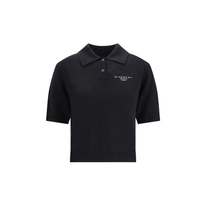 Givenchy Black Wool Polo Shirt
