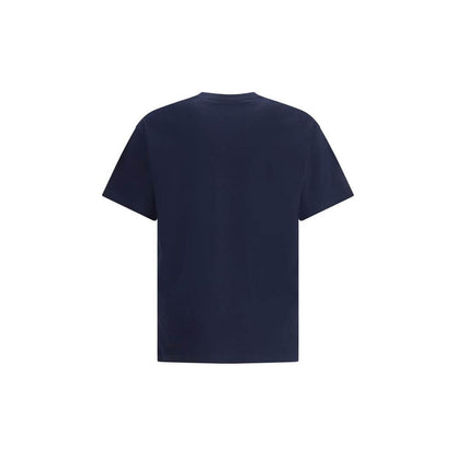 Givenchy Blue Cotton T-Shirt featuring logo stitching and ribbed crew neck in regular fit, crafted from 100% cotton for AW25 season.