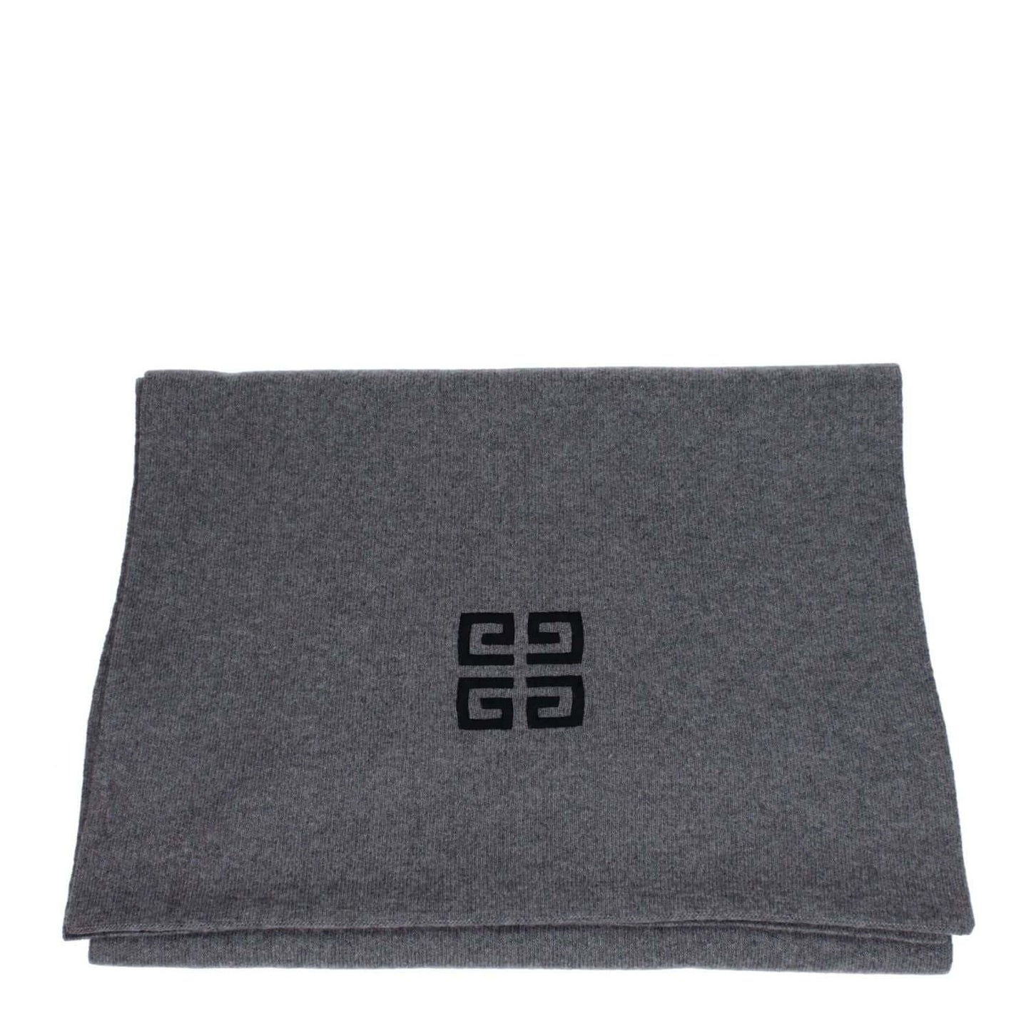 Givenchy Gray Wool Scarf featuring logo, made with 70% wool and 30% cashmere, in wolf grey, style casual, MPN BP007RP0H7097.