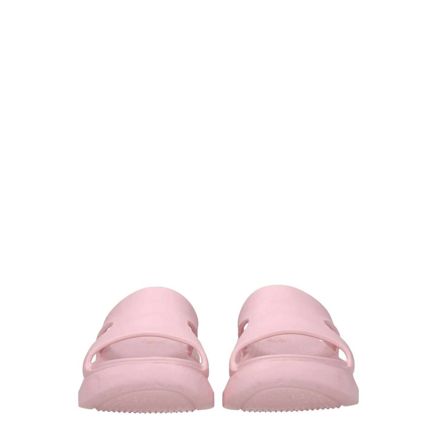 Givenchy Pink Cotton Slippers featuring open toe and mid heel, back logo, designed for casual style with rubber material, blush shade.
