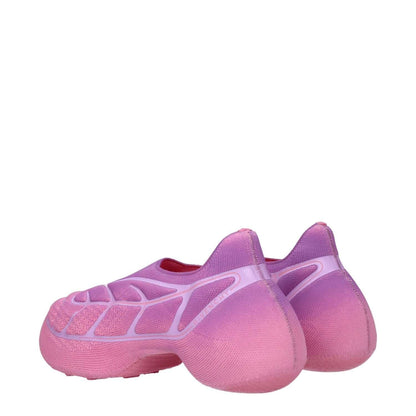Givenchy Pink Fabric Sneakers with rubber sole and sporty glam style, featuring a mid heel and round toe.
