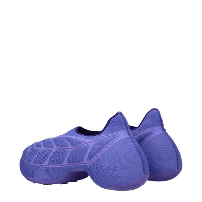 Givenchy Purple Fabric Slip-On Loafers with side logo, round toe, mid heels, casual style, MPN BE002WE1JH520 in violet.